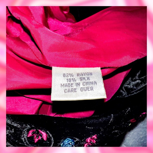 Vintage Floral Velvet Blazer ⚡️ Kathryn Dianos ⚡️ Size 4 ⚡️ 90s Vintage Designer - Picture 7 of 7